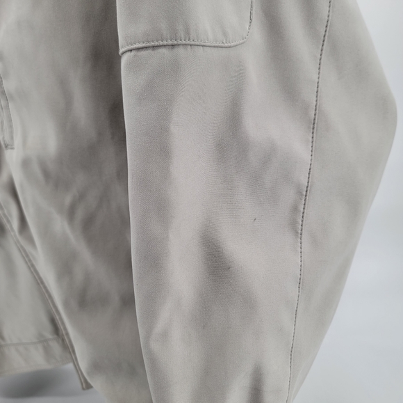 Michael Kors Jacket Men L Large Beige Khaki Hidden Hood Insulated Brushed Fabric - Picture 5 of 12